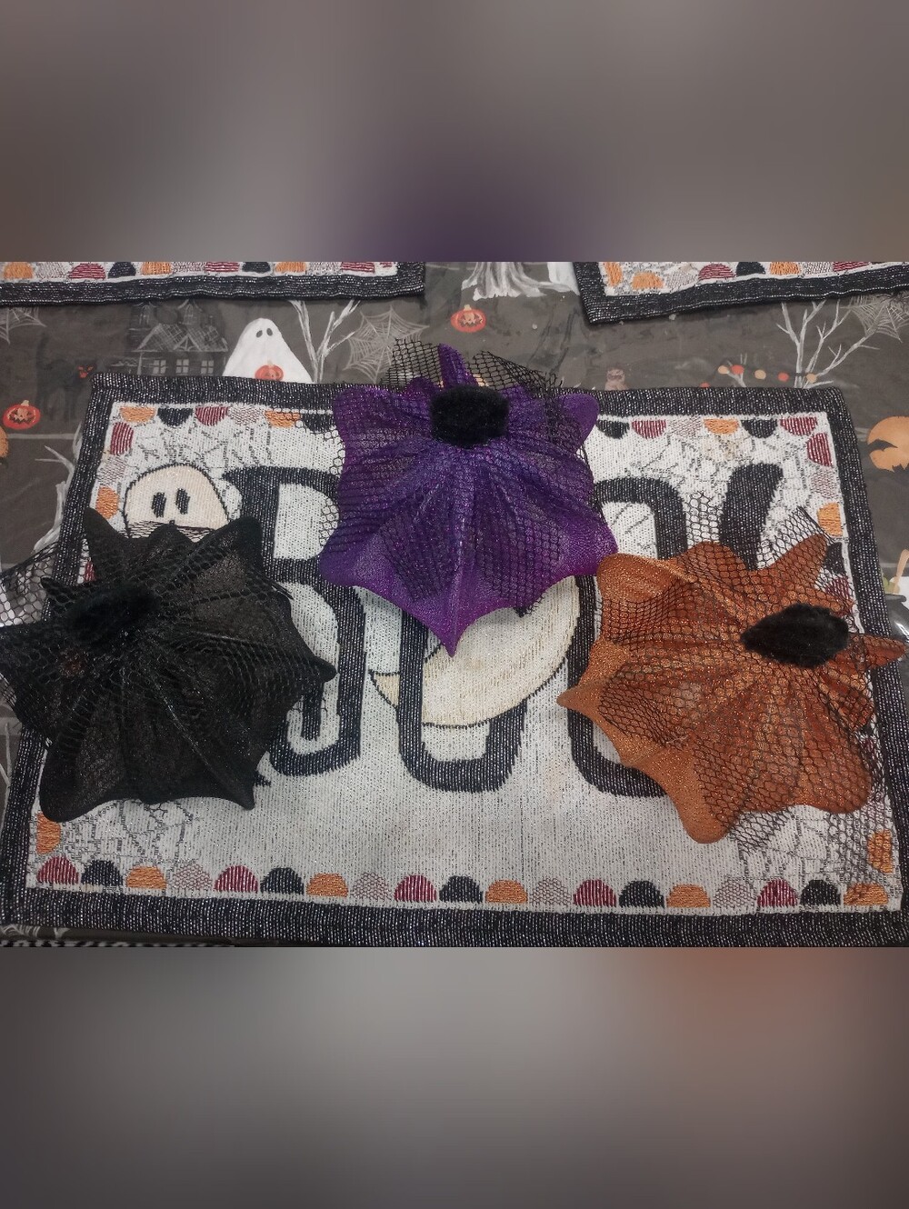 Halloween lightup Mesh Pumpkin Accents Set Of 3